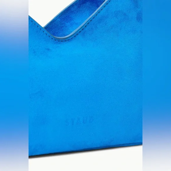 STAUD Valerie Director Blue Suede Bag NWT - Picture 3 of 13